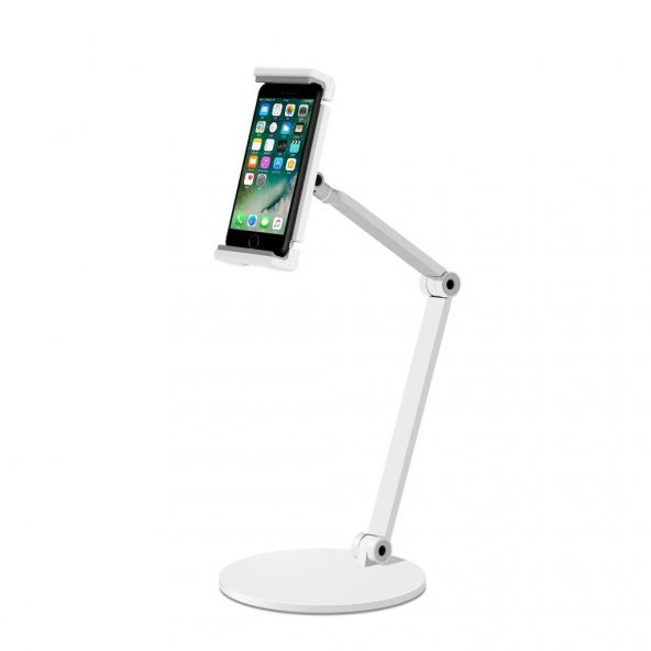 NPO STD20144LG 360°Ayarlanabilir Teleskobik 4"-13" Ergonomik Tablet Standı Gümüş Gri - 6
