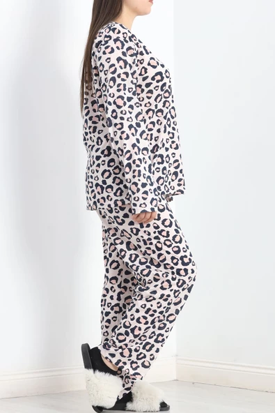 Bisiklet Yaka Battal Pijama Takımı Siyahbenekli - 776.1287. - Resim 2