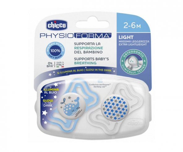 Chicco Physio Light Gece Parlayan Silikon Emzik 2li 2-6 Ay - 2