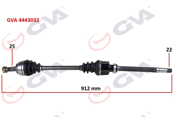 KOMPLE AKS SAĞ PEUGEOT 307 1.4i MAN. 00-07 912mm