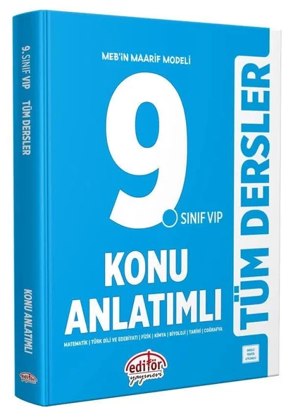 Editör 9.Sınıf Vıp Tüm Dersler Konu Anlatımlı 2025