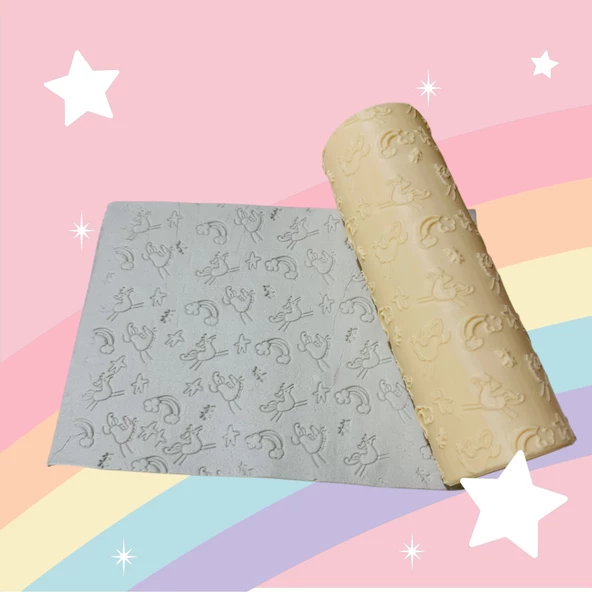 hamur şekillendirici,unicorn desenli merdane,şekilli merdane - 2