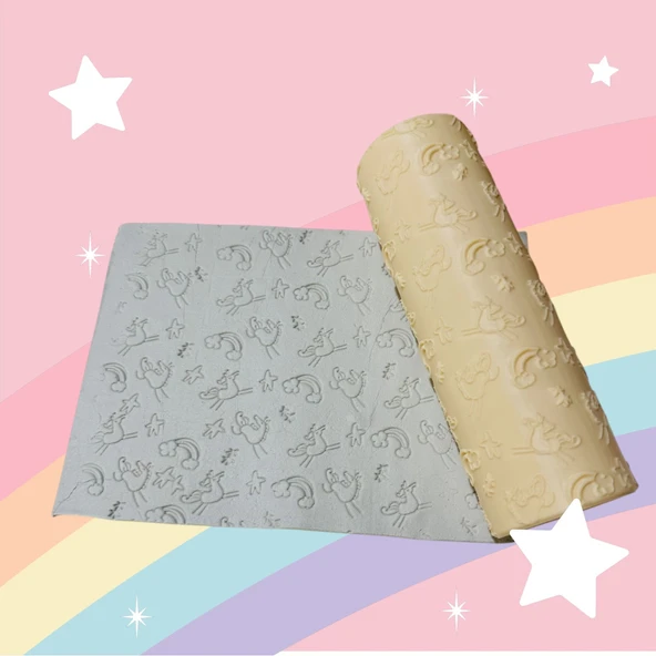 hamur şekillendirici,unicorn desenli merdane,şekilli merdane - 2