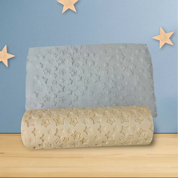 hamur şekillendirici,yıldız desenli merdane,desenli merdane - 2