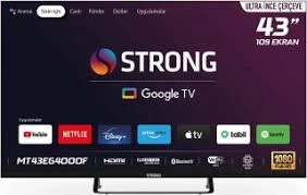 Strong MT43EG4000F Frameless Full HD 43" 109 Ekran Uydu Alıcılı Google Smart LED TV