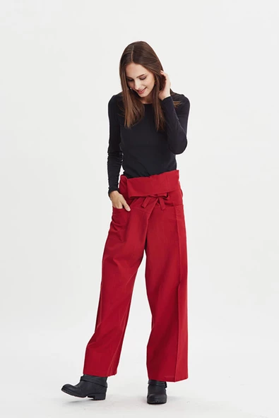 Beli Bağlamalı Rahat Kesim Kışlık Balıkçı Pantolon - 3