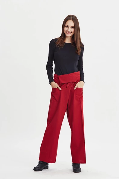 Beli Bağlamalı Rahat Kesim Kışlık Balıkçı Pantolon