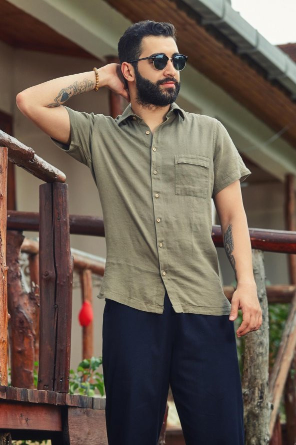 Rahat Kesim Kısa Kollu Erkek Gömlek - 3