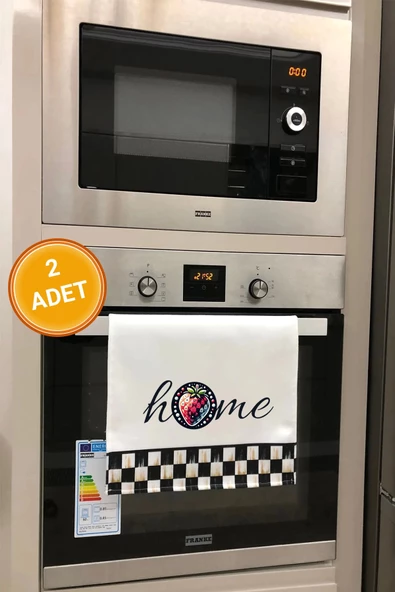 Valerine Life Çilekli Dama Desenli Home Mutfak Kurulama ve Fırın Beyaz El Havlusu %100 Pamuklu 35x50cm 2 Adet