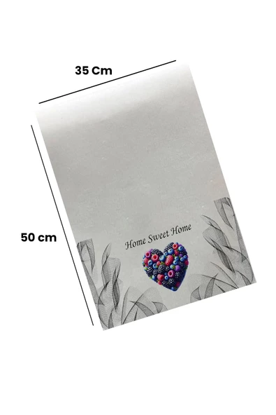 Valerine Life Güzel Evim Kalpli Orman Meyveli Mutfak Kurulama Fırın Beyaz El Havlusu %100 Pamuklu 35x50cm 2 Adet - 2
