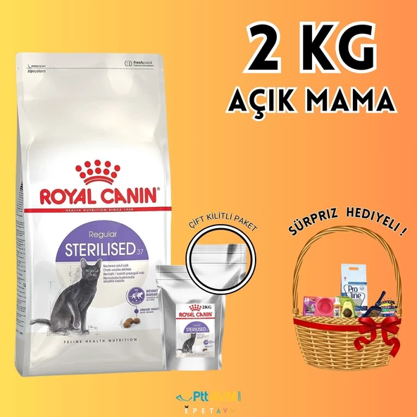 Royal canin sterilised 37 kısırlaştırılmış kedi maması 2 kg Açık mama - HEDİYELİ PAKET