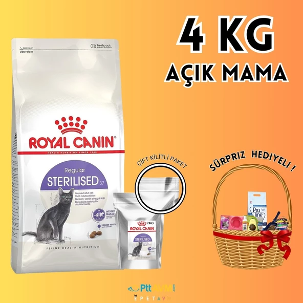 Royal Canin Sterilised 37 Kısırlaştırılmış Kedi Maması 4kg Açık Mama - HEDİYELİ PAKET