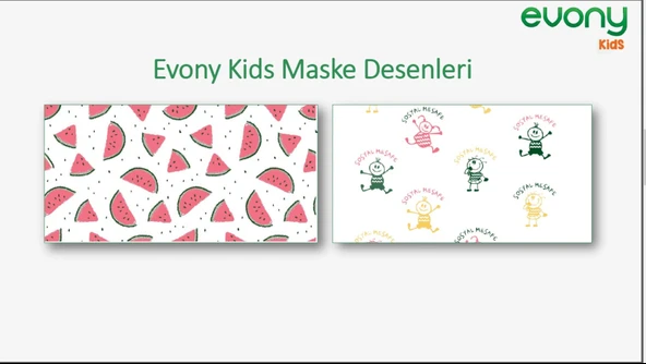 Evony 3 Katlı Filtreli Burun Telli Cerrahi Maske (Kids Çoçuklar İçin) 600 Lü Set (Desenli) - 4