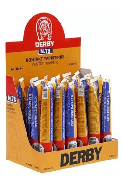 Derby Yapıştırıcı 40 gr Tüp 10 Adet Kontakt Sıvı Yapıştırıcı Deri Kösele Lastik Kumaş Porselen Mobilya Yapıştırıcı - 2