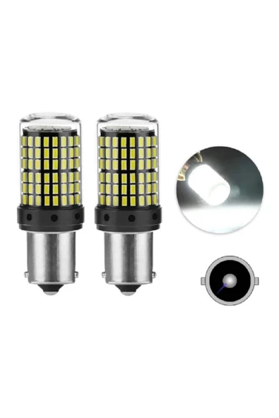 93 Tek Duy P21W Led BA15S 144 Ledli Ultra Güçlü Beyaz Işık (2 Adet)