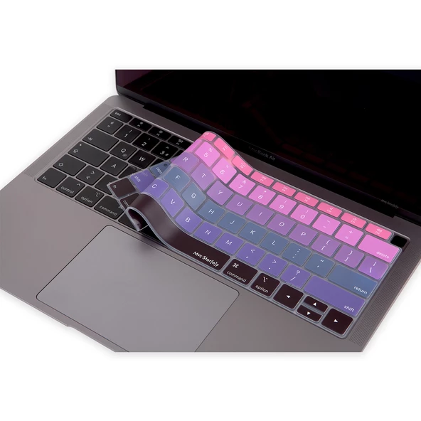 Macbook Air 13inç Klavye Koruyucu Ombre (US-ABD İngilizce) TouchID'li A1932 Modeli ile Uyumlu