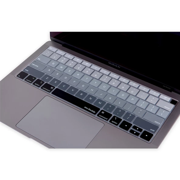 Macbook Air 13inç Klavye Koruyucu Ombre (US-ABD İngilizce) TouchID'li A1932 Modeli ile Uyumlu - 7