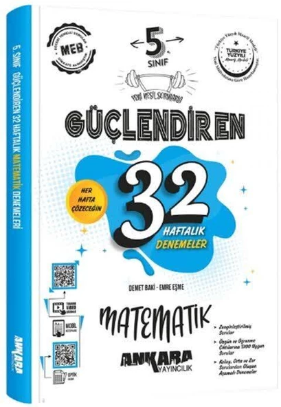 Ankara 5.Sınıf Matematik Güçlendiren 32 Haftalık Denemeleri 2025