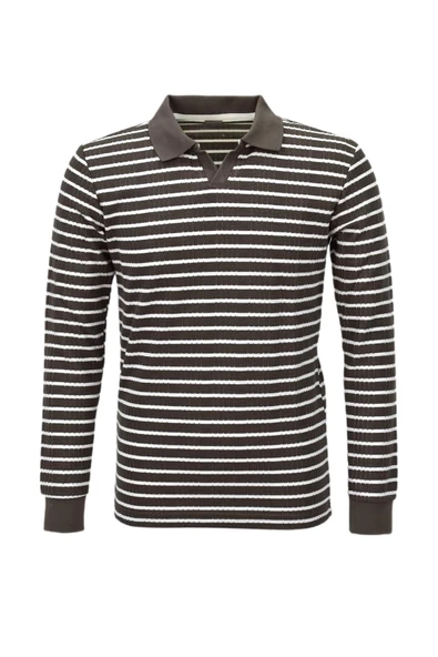 Erkek Spor Çizgili Mevsimlik Triko Polo Yaka Kazak BGL-ST03930 - 4