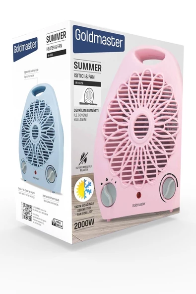 Goldmaster Summer Beyaz 2000 Watt Isıya Dayanıklı Sıcak Ilık Soğuk Devrilme Emniyetli Isıtıcı Fan - 7