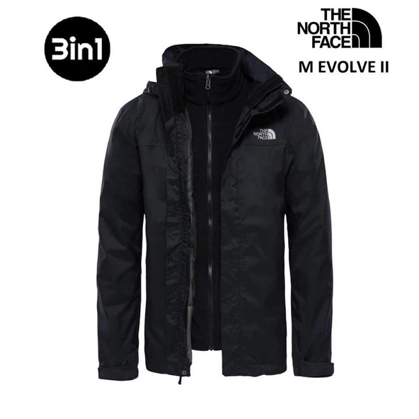 The North Face Evolve II Triclimate 3in1 Erkek Ceket Siyah T0CG55JK3