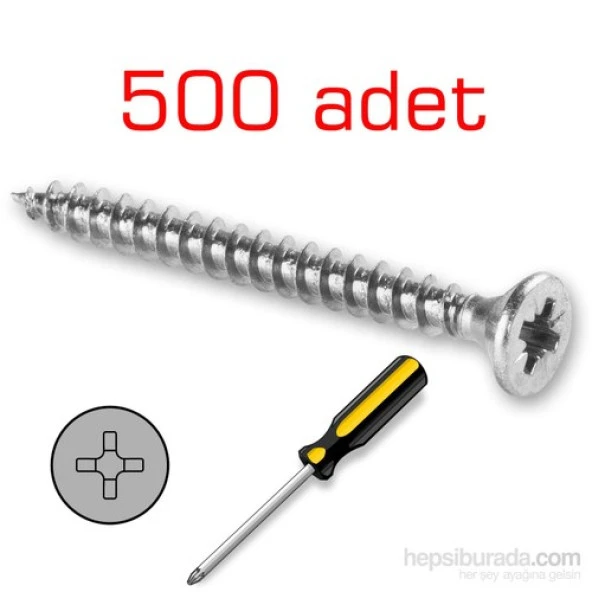 Meridyen Sunta Vidası 4.0x40mm 500 Adet - Resim 3