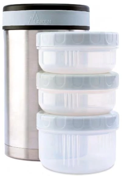 Laken Çelik 18/8 Termos Yemek Sefer Tası+Nprnn Kılıflı 1,5L - Gri LKP15 - 2