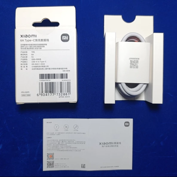 % 100 Orijinal Xiaomi Turbo 6 Amper USB A - Type C Şarj ve data Kablosu - 8