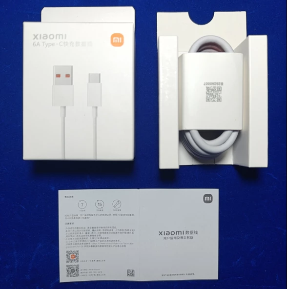 % 100 Orijinal Xiaomi Turbo 6 Amper USB A - Type C Şarj ve data Kablosu