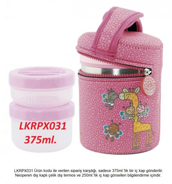 Laken Yedek İç Kap LKP10/LKP15/LKLP10 için   375ml Büyük PP  Pembe - 2