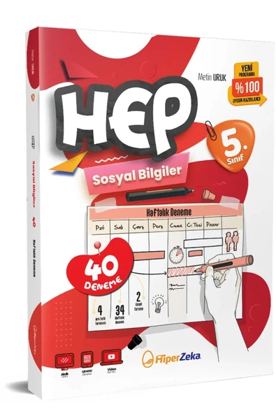 Hiper Zeka 5. Sınıf Haftalık Hep Sosyal Bilgiler 40 Deneme 2025