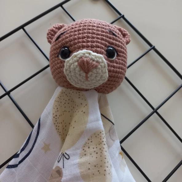 MARS BABY Bebek Amigurumi Örgü Çıngırak Ayı Uyku Arkadaşı - 3