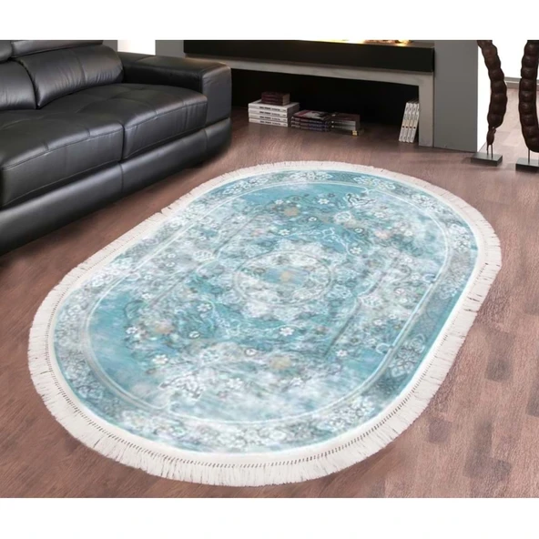 Brillant Latex Oval Kaymaz Taban Halı-BEST HLE11308.801-(150x230) - Resim 2