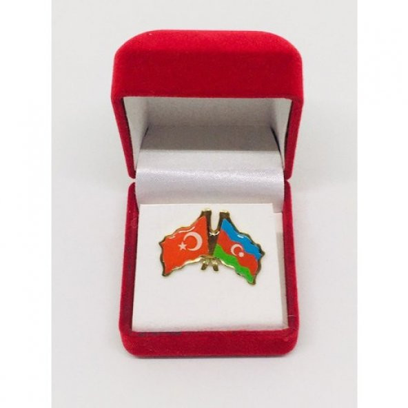 Merit Collection Türkiye Azerbaycan Bayrağı Yaka Rozeti ( Yeni Model )