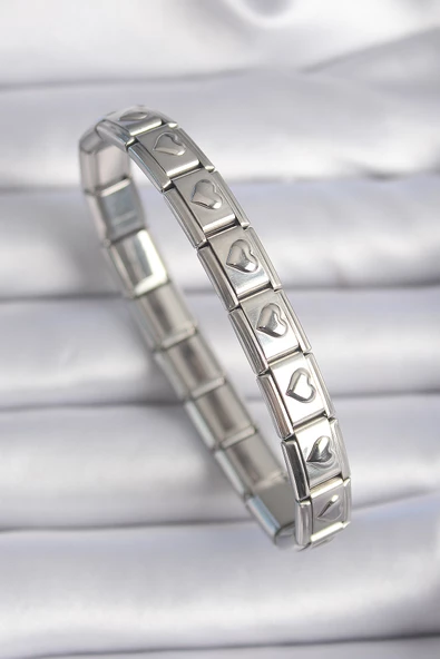 Gümüş Renk Kalp İşleme Nomination Model Kadın Bileklik - EBJ261410W29069 ürün görseli