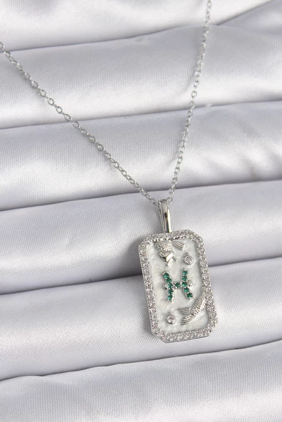 Gümüş Renk Zincir Balık Burcu Zirkon Taşlı Kadın Kolye - EBJ261410W29148 ürün görseli