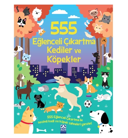 Altın - 555 Eğlenceli Çıkartma Kediler ve Köpekler