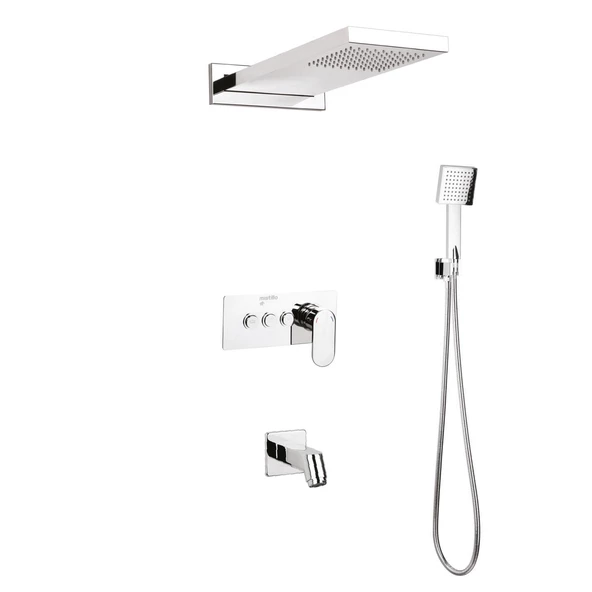 Ankastre Duş Seti 550X220 Mm Sus 304 Krom Yağmur Panel Tepe Duşu