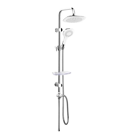 Tower Duş Sistemi 200X200Mm Kare Tepe Duşu+3 Yönlü Yönlendirici