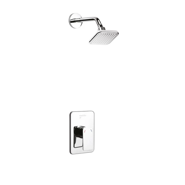 Ankastre Duş Seti 100X100 Mm  Kare Tepe Duşu+Yönlendirici