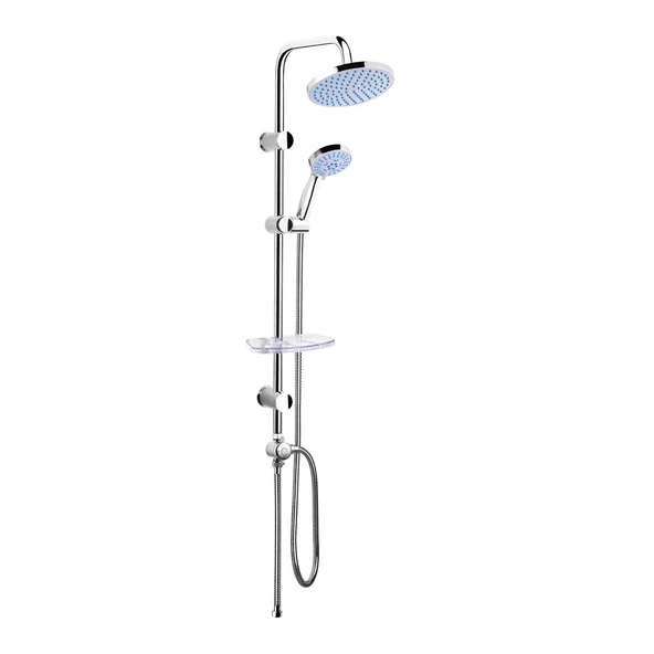 Tower Duş Sistemi Ø200Mm Yuvarlak Tepe Duşu+3 Yönlü Yönlendirici ürün görseli