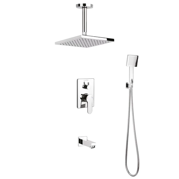 ANKASTRE DUŞ SETİ 200X200 MM  KARE TEPE DUŞU+YÖNLENDİRİCİ
