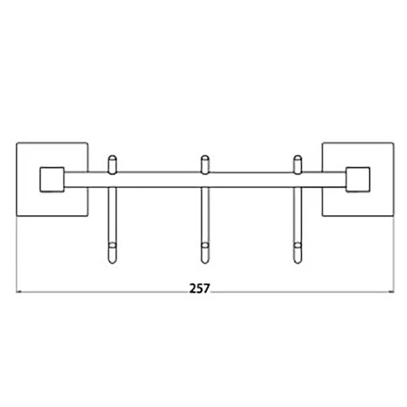 Lara Krom Üçlü Kanca Askılık - Resim 3