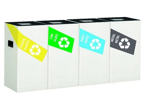 Geri Dönüşüm Kutusu 4Lü Radüslü 30*30*60Cm Gen:120Cm ürün görseli