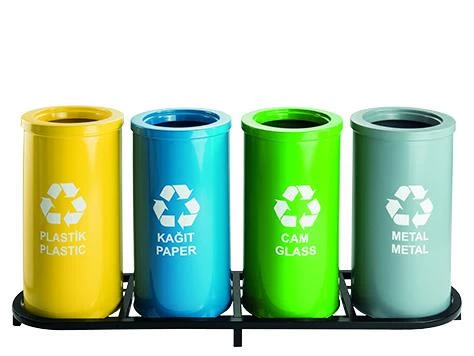 Geri Dönüşüm Kutusu 4Lü Ø30*60Cm Gen:136,5Cm ürün görseli