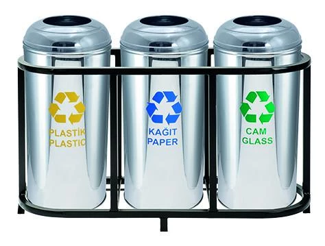 Geri Dönüşüm Kutusu 3Lü Pasl. Ø30*65Cm Gen:103,5Cm ürün görseli