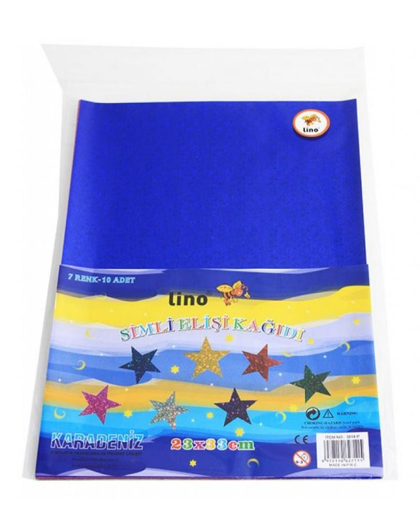 Lino Elişi Kağıdı Simli 10 LU 23x33 CM 7 Renk 3814-P
