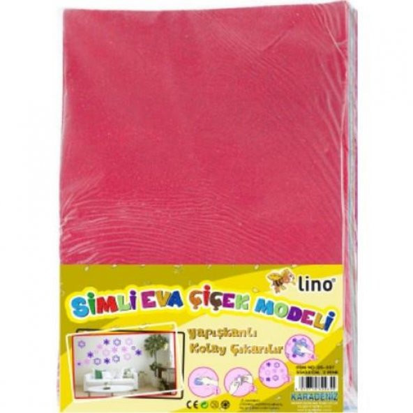 Lino Eva Yapışkanlı Simli Çiçek Modeli 33x35 2 Renk DS-507