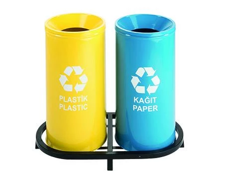 Geri Dönüşüm Kutusu 2Li Ø30*60Cm Gen:69,5Cm ürün görseli