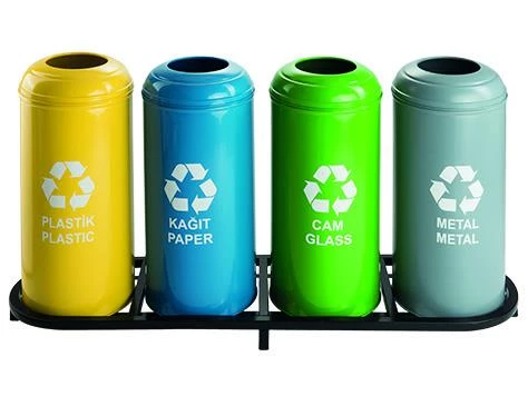 Geri Dönüşüm Kutusu 4Lü Ø30*65Cm Gen:136,5Cm ürün görseli